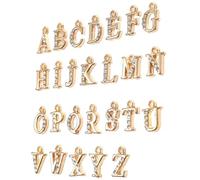 PRETYZOOM Ciondoli Lettera in Lega Oro, 26 Pezzi per Gioielli Fai da Te | Bordi Lisci, Design Traforato, Appensione Facile, per Progetti Creativi e Realizzazione di Bijou