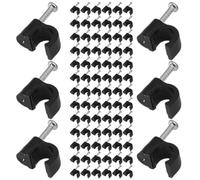 PRETYZOOM Clip per Cavi Neri in Plastica e Acciaio 400 Pezzi, Resistenti alla Compressione e Non Deformabili, per Fissaggio Cavi Ethernet e Tv su Muro