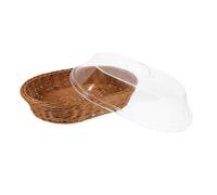 PRETYZOOM con Coperchio Trasparente, Facile da Pulire e Lavare Rotondo in Acrilico e Pp per Pane da Tavola per Snack e Occasioni Speciali