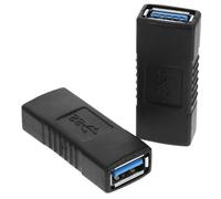 PRETYZOOM Connettore USB Femmina a Femmina USB 3.0, Nero, 2 Pezzi | Plug And Play, ABS e Lega di Zinco, per Manutenzione It e Ufficio Domestico, Portatile