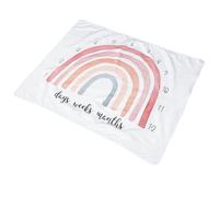 PRETYZOOM Coperta Segnapasso in Flanella Morbida per Ragazzo Ragazza Stampa Arcobaleno, Morbida al Tatto e Confortevole, per Fotografia e Regali Nascita Bimba
