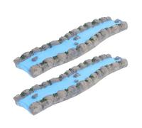 PRETYZOOM Decorazione da Esterno in Resina 2 Pezzi Mini Fiume per Tavolo da Sabbia Accessori in Miniatura Realistici per Spazi Verdi e Case, Struttura Robusta e Rilassante