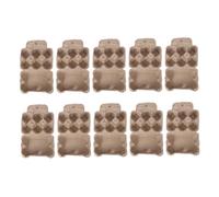 PRETYZOOM Dispenser per Uova in Carta 10 Pezzi 6 Scomparti Fondo Piatto e Design Classico, Organizzatore Elegante per Frigorifero che Previene Urti e Mantiene Fresche le Uova