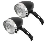 PRETYZOOM Faro Anteriore per Bicicletta Retrò a LED 2 Pezzi con Supporto Forcella, Luce Rotante per Ciclismo Notturno, Compatibile Bici da Montagna