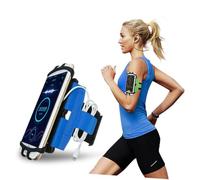 PRETYZOOM Fascia Braccio Regolabile Porta Cellulare Rotante Supporto Sportivo per Smartphone Outdoor Running con Fibbia Compatibile Tutte le Blu