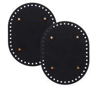 PRETYZOOM Fondi per Borse Fai da Te in Similpelle Nera 173 CM con Chiodi e Fori Set 2 Pezzi per Realizzazione Borse all’Uncinetto e Accessori Personalizzati