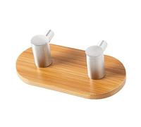 PRETYZOOM Ganci Adesivi Doppi Acciaio e Bambù Appendiabiti Foratura per Bagno Resistenti e Facili da Installare Supportano e Borse su Superfici Lisce