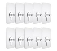 PRETYZOOM Ganci Adesivi Trasparenti da Parete 10 Pezzi, Ganci Autoadesivi senza Cuciture per Cucina e Casa, Supporto Resistente Oltre 5 Kg, Adatti a Superfici Lisce e Legno Massello,