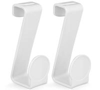 PRETYZOOM Gancio a Z Plastica Bianca per Tavoletta Wc, 2 Pezzi | Design Reversibile e Fori, Bordo Liscio, per Porta o Divisorio Ufficio, Riutilizzabile