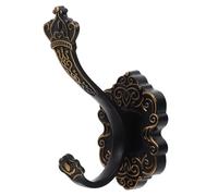 PRETYZOOM Gancio da Parete Vintage in Metallo Nero, Attaccapanni Singolo Design Antico, Gancio Decorativo per Bagno, Cucina e Ingresso, Supporto Stabile per Cappelli, Asciugamani e Cinture,