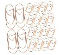 PRETYZOOM Graffette Piccole a Forma di Cuore 200 Pezzi in Metallo Rosa Dorato Clip Decorative per Documenti Ufficio e Scuola Fermacarte Creative per Appunti e Promemoria