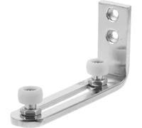 PRETYZOOM Guida Pavimento per Porta Scorrevole Barn Door, Fermaporta a Doppia Ruota Cuscinetti, Acciaio al Carbonio, Argento, Anti-oscillazione, per Porte Scorrevoli e Armadi