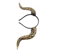 PRETYZOOM Halloween Cerchietto Corna Demone Rimovibile Accessorio Costume Gotico Spigoloso Corna Curve Realistiche per Masquerade Cosplay per Donne e Uomini Oro