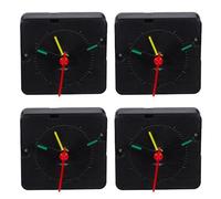PRETYZOOM Kit 4 Pezzi Nero Meccanismo Movimento Orologio al Quarzo Silenzioso in Plastica con Lancette Precise per Riparazione Orologi da Parete in Aree Studio e Biblioteche