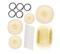 PRETYZOOM Kit Chignon Donna in Spugna Morbida Beige Donut Bun Maker Leggero e Confortevole per Acconciature Eleganti Matrimonio e Party