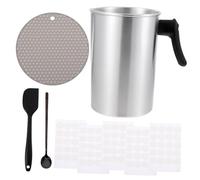 PRETYZOOM Kit per Creazione Candele con Pentolino per Sciogliere Cera da Materiale Resistente e Sicuro per Fai da Te Creativo per Cera Burro e Cosmetici Colore Casuale Colore Casuale
