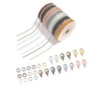 PRETYZOOM Kit per Creazione Gioielli Catena Elettroplaccata 2X3Mm Fermagli a Moschettone e Anelli di Congiunzione Rotolo da 3 Metri 7 Colori Assortiti Materiale Resistente per Bracciali