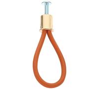 PRETYZOOM Maniglia in Cuoio per Mobili, Pomello Rustico Arancia, | Lega di Alluminio e Ferro, Finitura Liscia, Rinforzi Metallici, Stile Vintage e Minimale per Armadi e Cassetti