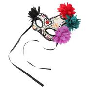 PRETYZOOM Maschera Messicana Morte Mezzo Viso in Plastico e Stoffa | Cosplay e Feste in Maschera, Lavorazione Fine, Leggera, Decorativa, Stile Creativo, Misterioso e Affascinante