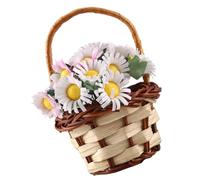 PRETYZOOM mini cesto di fiori Bambola fiore cesto di fiori per la casa delle bambole cesto di fiori cestino mini arredamento per casa delle bambole cesto di fiori di bambù