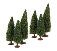 PRETYZOOM Modello Alberi in Miniatura 6 Pezzi Pini Militari 12,5-10-9cm Alberi di Plastica per Paesaggio Fai da Te Decorazione Modello Architettura e Scenari Ferroviari