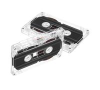 PRETYZOOM Nastri Audiocassetta Vuoti da 30 Minuti Custodia Trasparente Rigida, Set da 2 Pezzi per Registrazione Audio a Basso Rumore, Compatibili Registratori Analogici per Uso Didattico
