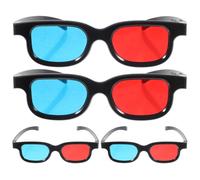 PRETYZOOM Occhiali 3d in Plastica Rossi e Blu 4 Pezzi per Proiettore e Tv Effetto 3d Realistico e Design Leggero per Visione Cinema e Videogiochi