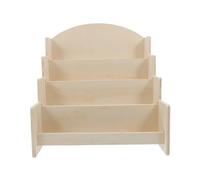 PRETYZOOM Organizer in Legno per Libri Illustrati e Cartoline Scaffale Espositore Verticale Multifunzione con Ripiani Gradini per Casa e Ufficio