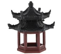 PRETYZOOM Padiglione in Miniatura Vintage Marrone per Acquario | Plastica, Forma Esagonale, Stile Tradizionale Asiatico, per Paesaggistica Dell'acquario e Studio