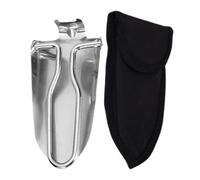 PRETYZOOM Pala Pieghevole in Acciaio Inossidabile, Mini Trowel da Campeggio con Borsa, Argento, per Scavare e Pulire L'erba, per Pesca e attività All'aperto