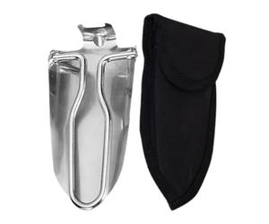 PRETYZOOM Pala Pieghevole in Acciaio Inossidabile, Mini Trowel da Campeggio con Borsa, Argento, per Scavare e Pulire L'erba, per Pesca e attività All'aperto