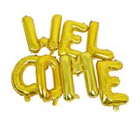 PRETYZOOM Palloncino Lettere Welcome in Lamina Oro per Decorazioni Bentornato Casa Back To School e Festa di Benvenuto Palloncino Grande per Accoglienza e Raduni Familiari