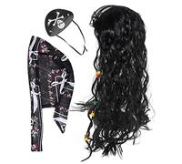 PRETYZOOM Parrucca da Pirata Benda sull Occhio e Copricapo per Cosplay di Halloween Set di Accessori per Costumi da Pirata Oggetti di Scena per Feste Tema