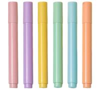 PRETYZOOM Pennarelli Evidenziatori Set da 6 Pezzi, Pennarelli Artistici Colorati Piccoli per Appunti, Evidenziatori Didattici per Studenti Colori Pastello Latte, per Studio e Scrittura