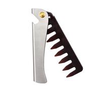 PRETYZOOM Pettine da Uomo Pieghevole in Acciaio Inox Manico Nero, Massaggio del Cuoio Capelluto e Design Portatile per Sfumatura Chioma e Uso Quotidiano