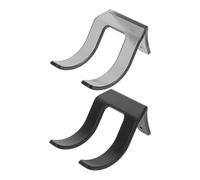 PRETYZOOM Porta Asciugacapelli da Parete 2 Pezzi Doppia Forcella Antiscivolo Supporto Organizer Multiuso per Asciugacapelli e Accessori per Bagno Installazione Regolabile Colore Nero e