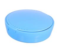 PRETYZOOM Porta Dentini Rotondo in Plastica Abs con Specchio, Scatolina Compatta e Spaziosa per Apparecchi Ortodontici, per Viaggio e Organizzazione