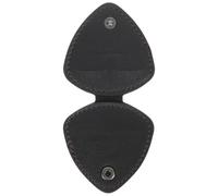 PRETYZOOM Porta Plettri per Chitarristi Facile da Aprire e Chiudere in Pelle Nera, Custodia Compatta per Chitarra e Regalo gli Amanti della Chitarra