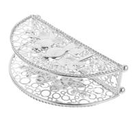PRETYZOOM Porta Tovaglioli Verticale Design Creativo a Ventaglio Traforato in Ferro Argento Elegante e Moderno, come Decorazione da Tavolo per Ristorante