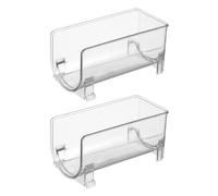 PRETYZOOM Portabottiglie Impilabile da 2 Pezzi, Scaffale per Vini in Plastica Trasparente, Organizzatore da Cucina Compatto per Bottiglie e Lattine, per Bar, Cantinetta e Soggiorno