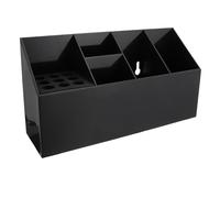 PRETYZOOM Portaforbici da Parrucchiere Base Inserimento Scatola Portaoggetti per Attrezzi da Taglio in ABS Nero Organizer per Salone Ampia Capacità per Forbici e Pettini Uso