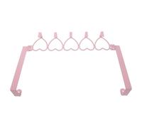 PRETYZOOM Portasciugamani da Bagno a 5 Ganci Sospesi da Appendere Sopra la Porta, Mensola da Appendere Dietro le Porte in Ferro a Forma di Cuore, Supporto Multifunzionale per Asciugamani