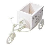 PRETYZOOM Portavaso per Bicicletta Bianco in Stile Rurale, Secchiello Creativo per Fiori e Portapenne, Centrotavola Decorativo Leggero per Matrimonio e Casa, Decorazione da Tavolo Stabile