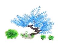 PRETYZOOM Pz Piante Artificiali per Plastica ABS Decorazioni Ufficio e Resistente Acquatico Facile da Blu e Bianco