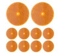 PRETYZOOM Riflettori di Sicurezza Rotondi 10 Pezzi Gialli 8 CM per Rimorchi e Veicoli Catarifrangenti di Avvertimento Resistenti alle Intemperie Viti per Installazione Rapida su Vialetti