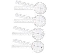 PRETYZOOM Righello Angolare Goniometro Portatile 4 Pezzi in Plastica Trasparente per Misurazioni Professionali di Architettura, Ingegneria e Disegno