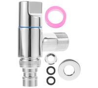PRETYZOOM Rubinetto Lavatrice Mini in Ottone Argento, Valvola Automatica di Arresto Acqua 1 Ingresso 2 Uscite, Doppio Controllo, per Lavanderia e Lavatrice, Universale Compatibilità