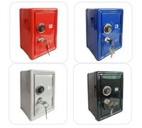 PRETYZOOM Salvadanaio in Metallo a Forma di Cassaforte Mini, Scatola Portaoggetti Robusta e Creativa, Cassaforte da Tavolo Nera per Risparmio Educativo e Conservazione Monete