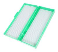 PRETYZOOM Scatola Porta Vetrini Microscopio in Abs Verde Contenitore Robusto per Diapositive con Organizer Scuola e Laboratorio