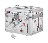 PRETYZOOM Scatola Portaoggetti Decorativa Per Cd - Cassetta Degli Attrezzi Di Capacità Custodia in Alluminio Per Cosmetici Organizer Da Viaggio Portatile